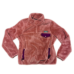 L.L.Bean Hi-Pile Fleece Pullover Women’s Size Small in Canyon Rose/Deep Port